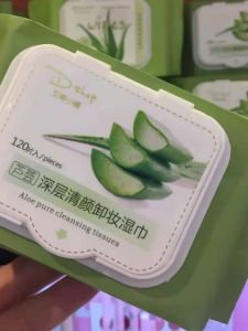 Bộ Khăn Ướt Trang Điểm Ait Shop 120 Lá Aloe Vera Khử Kích Ứng Làm Sạch Sâu Mặt Và Mắt Da Tươi Sáng Khăn Ướt Trang Điểm