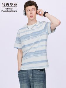 Mark Fairwhale | Dyeing Icy Pattern Embroidered Crewneck Short Sleeve T-shirt