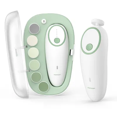 ≮528≯Momcozy Baby Nail File Electric Gentle Baby Nail Trimmer Electric Baby Nail Clipper with Night Light 7 Grinding Head Replacement Pads GreenPinkBlue