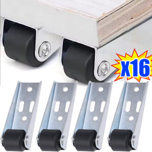 16/8 ชิ้น ล้อประตูบานเลื่อนแบบรอกโลหะ / รอกสแตนเลสแบบไร้เสียง / ล้อรถเข็นพื้นเรียบทนทานพร้อมสกรู / ล้อลูกกลิ้งโลหะสำหรับงานหนักสำหรับเฟอร์นิเจอร์