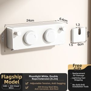 TIANDIYU | Invisible Indoor No-Drilling Retractable Clothesline