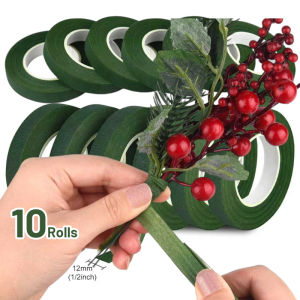 1-10 Roll 30Yards Floral Tape 1.2cm Flower Floral Tapes for Bouquet Stem Wrapping and Floral Crafts Wedding Bouquet
