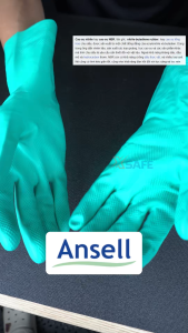 Găng tay chống hóa chất Ansell 37-176 găng tay cao su nitrilechống hóa chấtaxitdầu nhớtkhông gây đổ mồ hôi tay