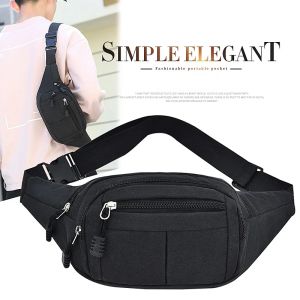 Mens Breast Package Waterproof Outdoor Sports Bag Canvas Pouch Korean-style Waist Bag Fanny Pouch Crossbody Male Banana Bag
