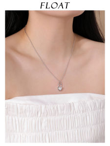 Float Vintage Heart Necklace for Women Silver Texture Colorful Zirconia Clavicle Chain Fashionable Korean Style Jewelry