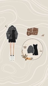 One Set 2in1 | Kemeja Flanel Kotak Wanita + Dress Pendek Tali | - KA115