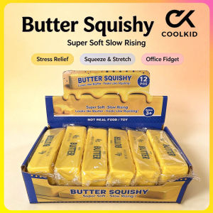 12Pcs Butter Squishy Toy Box Slow Rising Stress Relief Fidget Toy Cute Fake Butter Squeeze Toy Party Gift Loot Bag Fillers Wholesale Resale