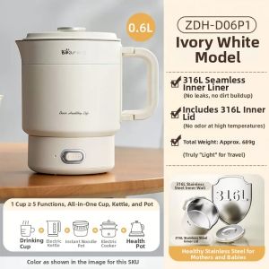[China Plug Adapter Needed] Bear | Portable Folding Electric Kettle