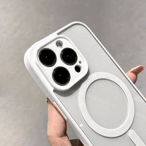 Ốp điện thoại dẻo trong suốt viền màu bảo vệ camera KOLEAD IP56 chống sốc từ tính cho Iphone 11 12 13 14 15 Pro Promax