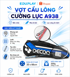 Bộ Vợt Cầu Lông Cường Lực DECOO Chính Hãng (2 Vợt) - A938 Cặp Vợt Cầu Lông Tốt Nhẹ Dây Căng Trợ Lực