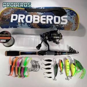 PROBEROS 1 Bộ Cần Câu Cá Và Máy Câu Telescopic Combo 2500 Máy Câu Quay Đại Dương Sông Hồ Câu Cá Sợi Carbon Dụng Cụ Câu Cá