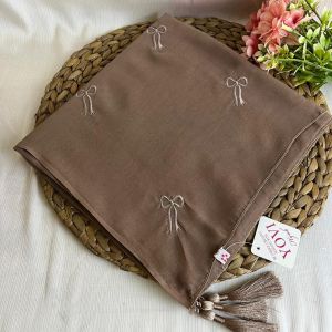 Hijab segiempat Paris jadul Coquette bordir pita tasel//Kerudung segiempat Paris jadul pita bordir kecil//Paris jadul bordir pita tasel