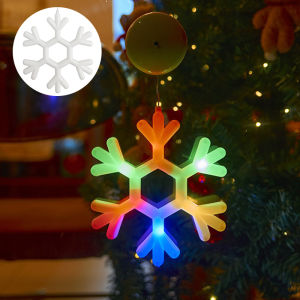 Đèn LED Giáng Sinh Hút Cửa Sổ Đèn Bông Tuyết Jingle Bell Chạy Bằng Pin Nhiều Màu Sắc Treo Đèn Trong Nhà Nhà Xmas Trang Trí