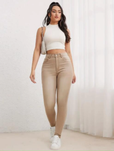 KF/ High waist Woman Skinny Pants Stretch Jeans Female Denim Skinny Pencil Pants