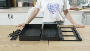 (SG STOCK) Under Sink Rack/ PP Plastic 2 Tier Kitchen Shelf Storage / Kitchen Cabinet Drawer