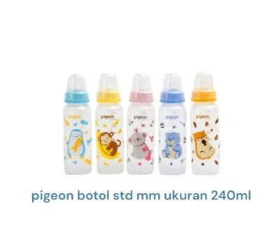 PIGEON Botol Susu Bayi Standar MM Dot Peristaltic Slimneck (Dot Ulir) Ukuran 50ml/120ml/240ml