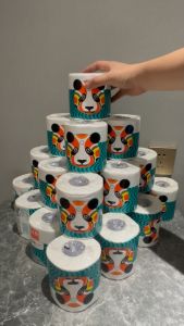 แพ็ค10ม้วน Royo Panda ทิชชู่ หนา4ชั้น ไร้แกน สุดคุ้ม เนื้อกระดาษเหนียว นุ่ม ไม่เป็นขุย ซึมซับได้เยอะ 1500 ดึง