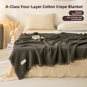 BEIPIN | Air Conditioner & Nap-friendly Cotton Gauze Tassel Blanket