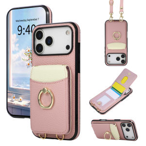 szhaiyu | Crossbody Wallet Card Holder 360° Ring Stand Phone Case for IPhone 17 Pro Max 17E 16E 16 Plus 15 14 13 12 11 Pro Leather Cover
