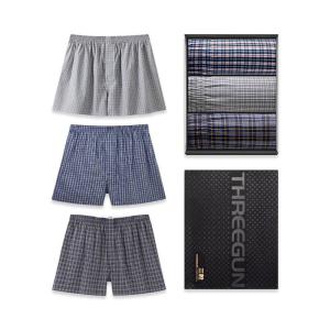 THREEGUN | Striped Checked Loose Fitting Underwear Shorts