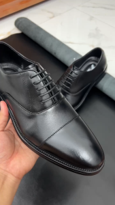 Giầy tây nam da bò - giầy oxford kiểu dáng cổ điển đế phíp gỗ