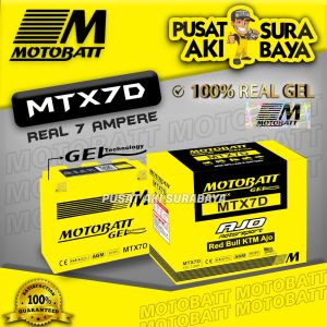 OFFICIAL MOTOBATT GEL MTX7D 7 AH ORIGINAL AKI MOTOR YAMAHA SCORPIO NOUVO SPORT 200CC