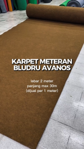 Avanos Karpet Bludru 1m x 2m Coffe LEBAR KARPET 2 METER Karpet Brudu Murah Pameran