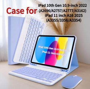 Case for iPad A16 11 Inch 2025 A3355 A3356 A3354 for iPad 10th 10.9 Inch 2022 A2696 A2757 A2777 A3162 Removable keyboard cover