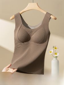 MiiOW | เสื้อกั๊กแขนกุดแบบสวมใส่สบายสำหรับผู้หญิง อบอุ่น ไร้ตะเข็บ ไม่ต้องใส่เสื้อชั้นใน เสื้อชั้นในฤดูใบไม้ร่วงและฤดูหนาว