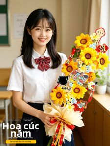 FENFA | Vật Liệu DIY Quà Tặng Hoa Hướng Dương Thanh Cuộn Vàng