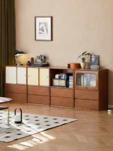WEISHA | Mid-Century Modern Solid Wood Floor-standing Storage Cabinet