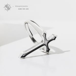 SHISHANGMEIDI | Retro Roman Style Mens Cross Ring