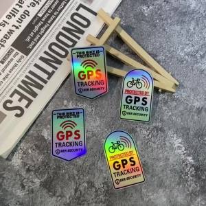 1PC Reflective Laser GPS TRACKING Bicycle Stickers Waterproof for Road Bike Frame Top Tube Vinyl Decals Security Warning Decor