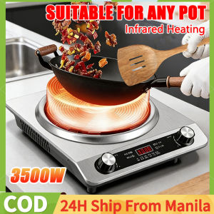3500W Smart Induction Cooker Inverter Electric Ceramic Stove Heavy Duty Portable Stainless Steel Electric Cooker With 3 Hours Timer 10 Cooking Functions Rotary Control For Any Pot With Magnetic