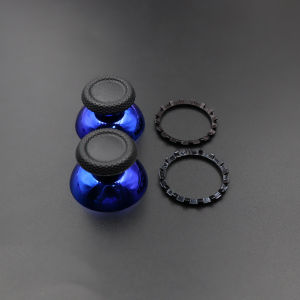 1 Set 3D Analog Joystick Mushroom Caps for PS5 Controller BDM‑010/020/030 Thumbstick Covers with Chrome Metal Accent Rings