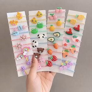 LAKOE Ikat Rambut Anak 10Pcs/Set Korea Karakter Lucu Karet Rambut Anak