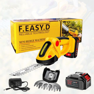 เครื่องตัดแต่งพุ่มไม้ เลื่อยตัดแต่งกิ่งสวน ไร้สาย เครื่องตัดแต่งกิ่งไม้ มาพร้อมกับใบมีดสองใบ ใบมีดสองด้าน ปรับได้ 90° ใช้งานได้นาน ตัดแต่งกิ่งไม้