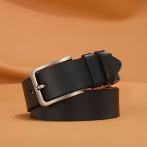 เข็มขัดหนังแท้สำหรับผู้ชาย แบบลำลอง หัวเข็มขัดแบบหมุด หนังวัวแท้ สำหรับวัยรุ่นและวัยกลางคน เข็มขัดผู้ชายแบบลำลอง