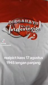 KAOS MERAH PUTIH/KAOS LENGAN PANJANG/KAOS FASHION/KAOS KATUN PREMIUM/HUT 79/1945/ INDONESIA MERDEKA /029