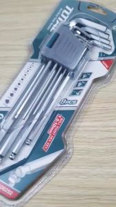 Bộ khóa lục giác Total Ingco Wadfow đầu bằng và đầu bi bộ lục giác thép Cr-V chống gãy cong rỉ sét thiết kế nhỏ gọn bộ khoá lục giác mini