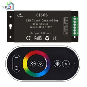 รีโมทควบคุมแถบไฟ LED RGB GT666 18A รีโมต DC12V-24V เอลอีดีไร้สายแบบอาร์เอฟทอร์ช3ช่องไฟหรี่ Led สำหรับแถบไฟ Led แถบไฟเทป