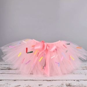 Kids Casual Skirts Baby Girls Candy Pink Donut Tutu Skirts Toddler Birthday Party Dresses Dance Skirts Infant Tulle Skirts