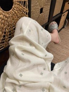 Summer Thin Wide Leg Pants Womens Loose Ice Silk Linen Feel Casual Trousers High Waist Straight Cut Comfortable Breathable