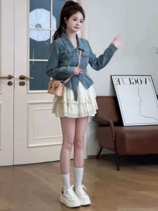 CHOUXIE | Youthful Stylish Korean Style Denim Set Dress