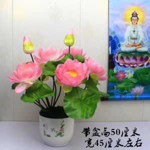 Hoa Sen Giả Hoa Giả Cúng Phật Chùa Miếu Hoàn Nguyện Thờ Dùng Hoa Trước Phật Trưng Bày Hoa Sen Thuyền Hoa Lụa
