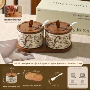 SHELI | Kitchen Seasoning Set Ceramic Spice Bottles Salt Shaker Capsule