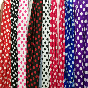 Vải Lụa Băng Hàn Quốc in Chấm Bi Mỏng Không Thấm Nước Vải Váy Dài Quần Vải Treo Vải Thấm Hút Vải Thủ Công DIY