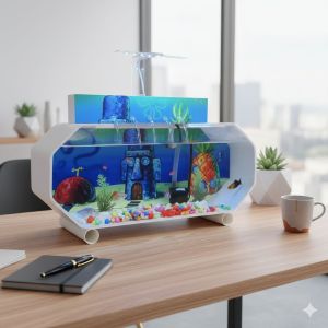 Aquarium Mini FullSet Dengan Pompa Dan Filter / Aquarium Akrilik / Aquarium Ikan Hias / Aquarium Chupang
