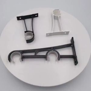 4Pcs Single/Double Curtain Rod Bracket with Screws Iron Heavy Duty Aluminum Alloy Roman Curtain Track Rods Bracket Practical Bracket Hang Curtain Rod Holders Tap Right Into Window Frame Rod Hang Curtain Rod Holders