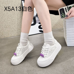 Warrior Thick Bottom Casual Sneakers Black Versatile Sporty White Shoes Comfortable Synthetic Leather mid Heel Rubber Sole